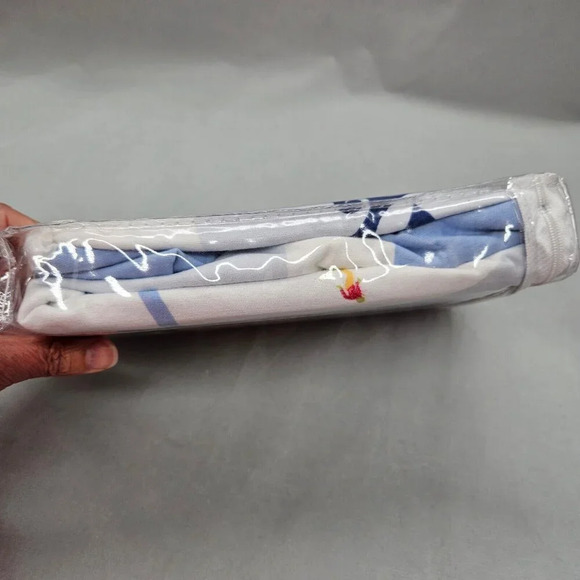 Sears Colormate Two-Sided Flannel Pillow Cases Standard Lt Blue Holiday Cheers - Picture 9 of 9